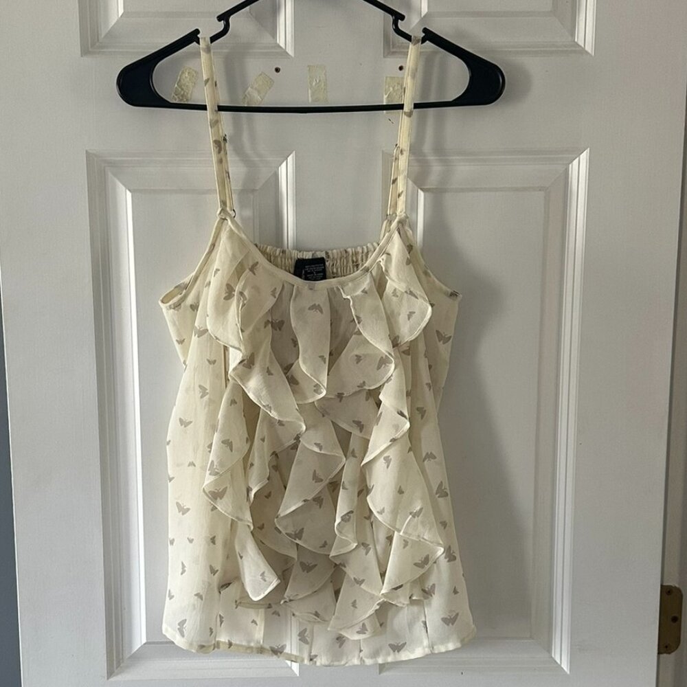Ruffled Tank Top - Adjustable Strap
